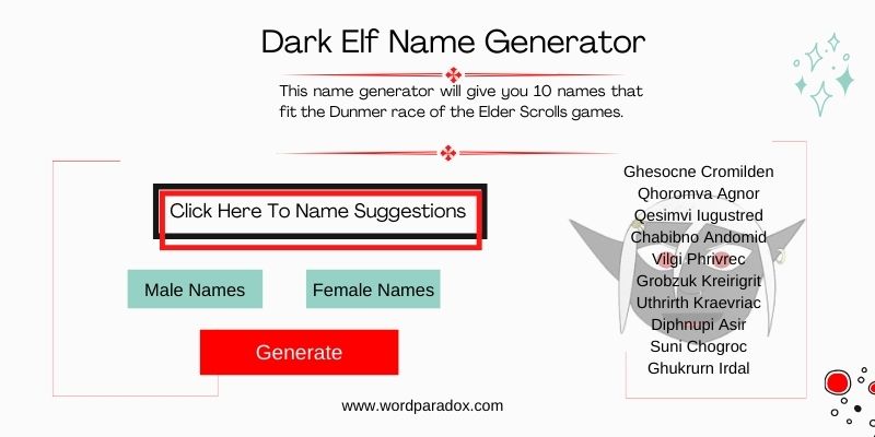 Dark Elf Name Generator