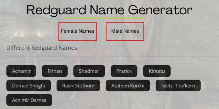 Redguard Name Generator